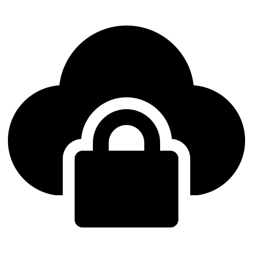 icon of lock and cloud